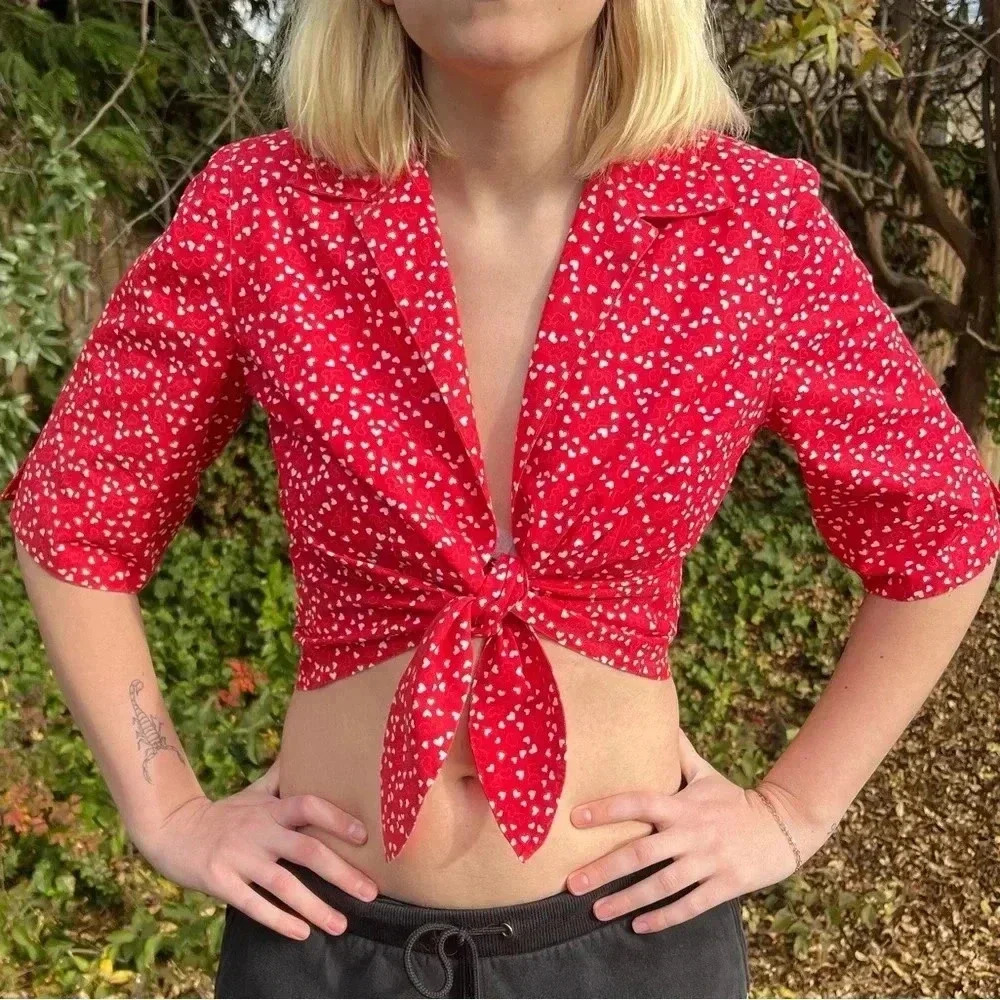 Vintage 1980 ‘s one of the kind handmade knot crop top